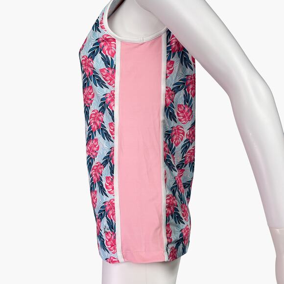 NWT LOHLA SPORT "The Sunny Palm" Sleeveless Polo Sport Top (Peony | Size M/L) - Picture 2 of 8